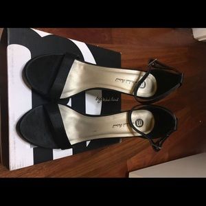 Michael Antonio Satin Black Heels